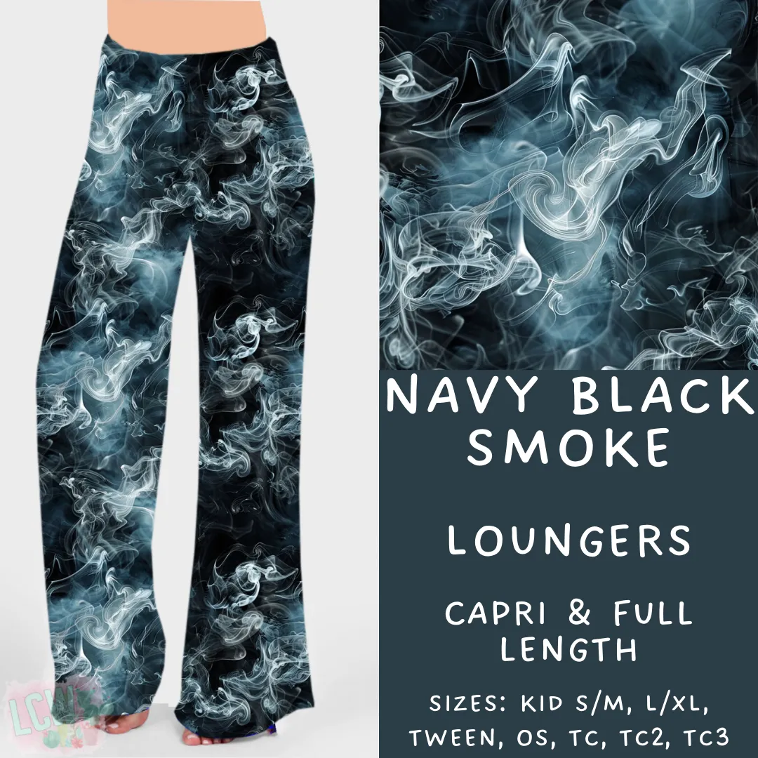 Ready to Ship - Navy Black Smoke Full Length Loungers TC & Capri Loungers OS