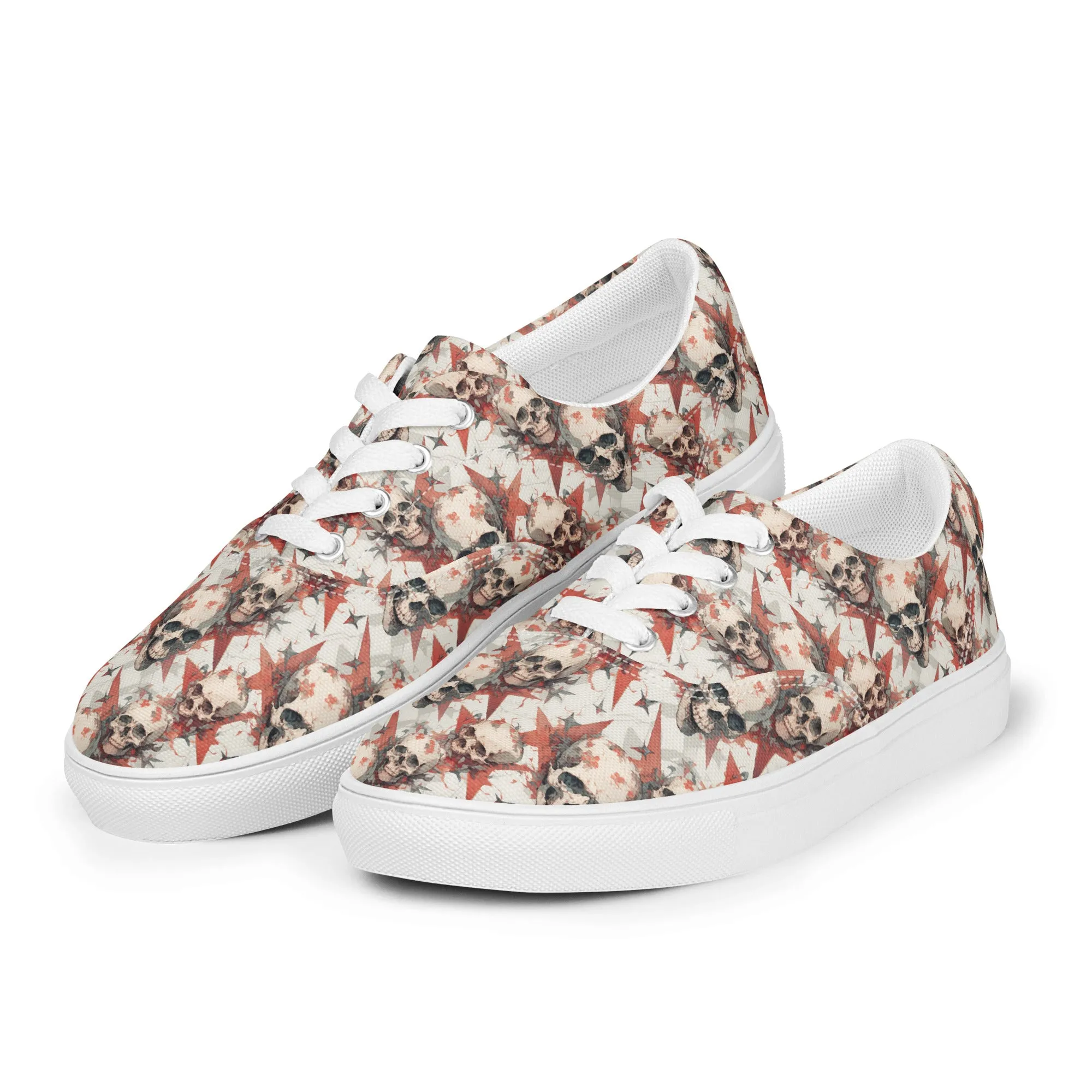 Red Star Skulls Men’s lace-up canvas shoes