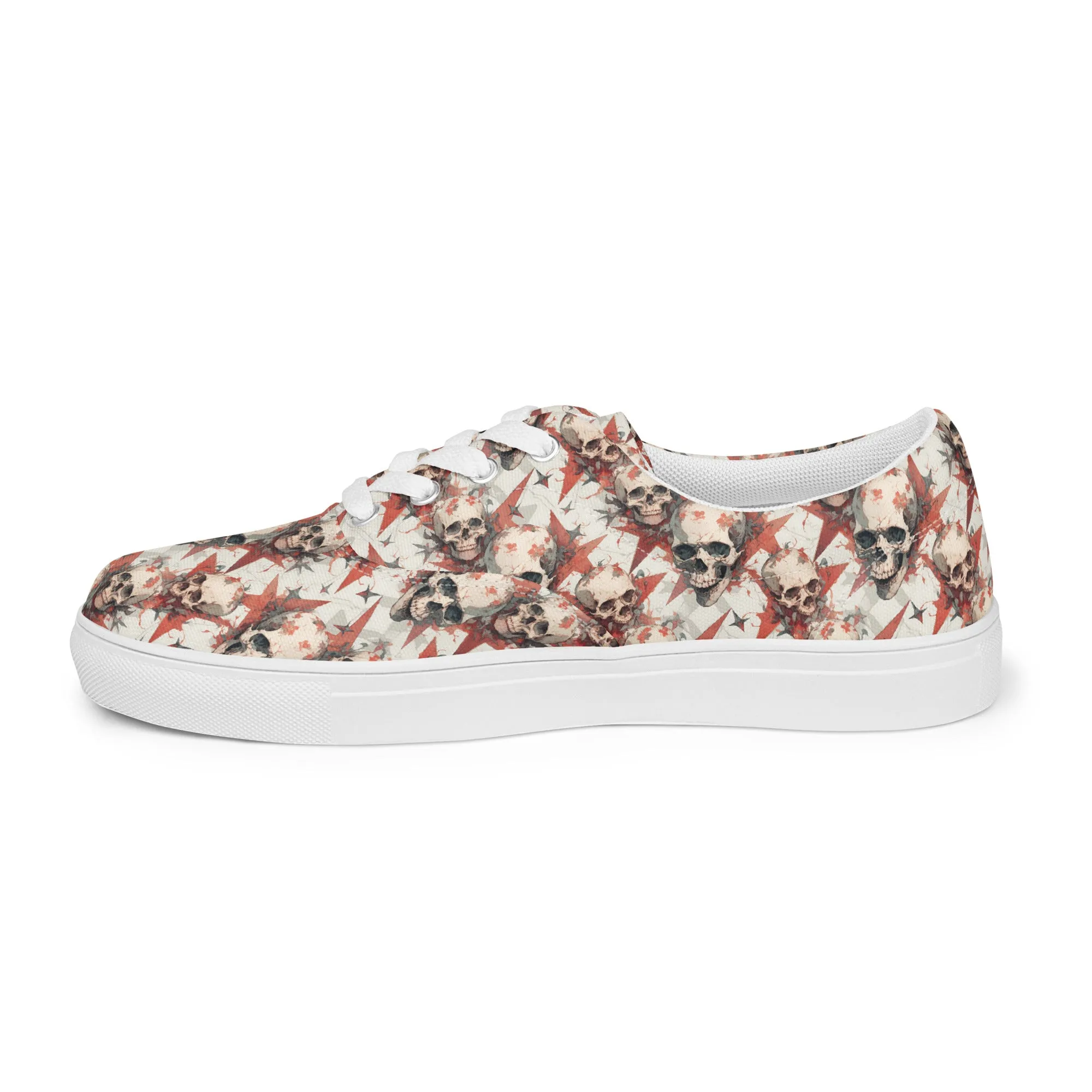 Red Star Skulls Men’s lace-up canvas shoes
