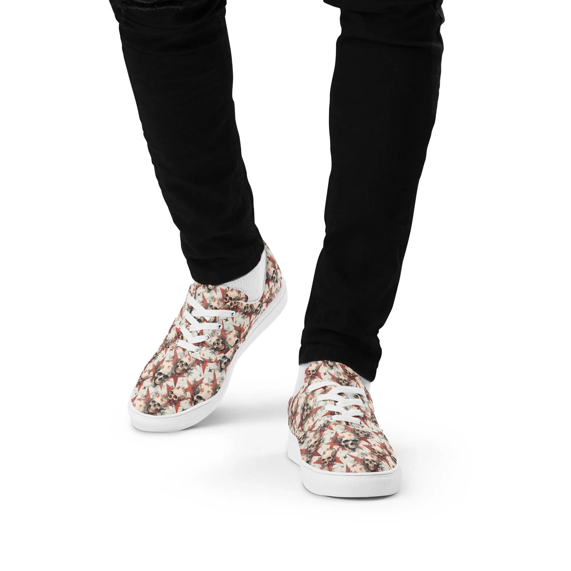 Red Star Skulls Men’s lace-up canvas shoes