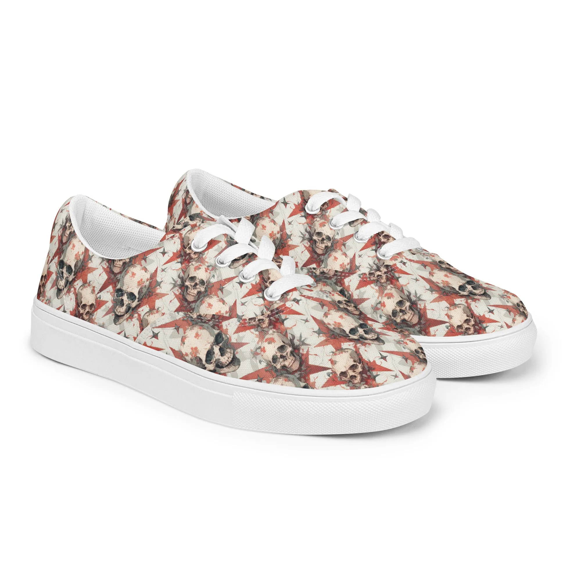 Red Star Skulls Men’s lace-up canvas shoes