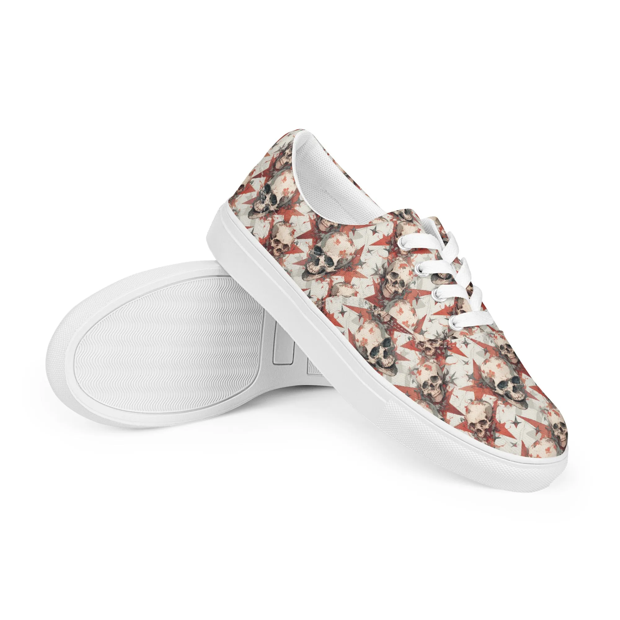 Red Star Skulls Men’s lace-up canvas shoes