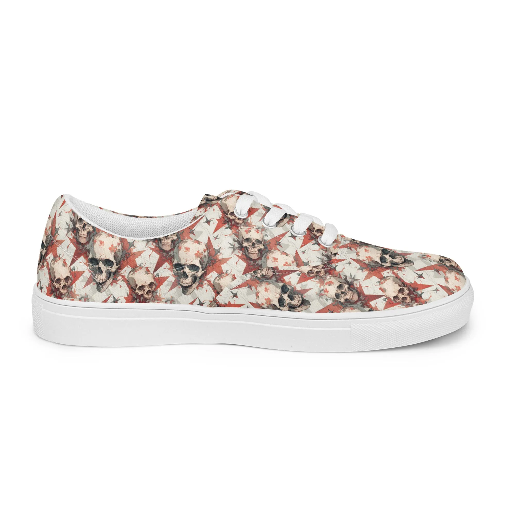 Red Star Skulls Men’s lace-up canvas shoes