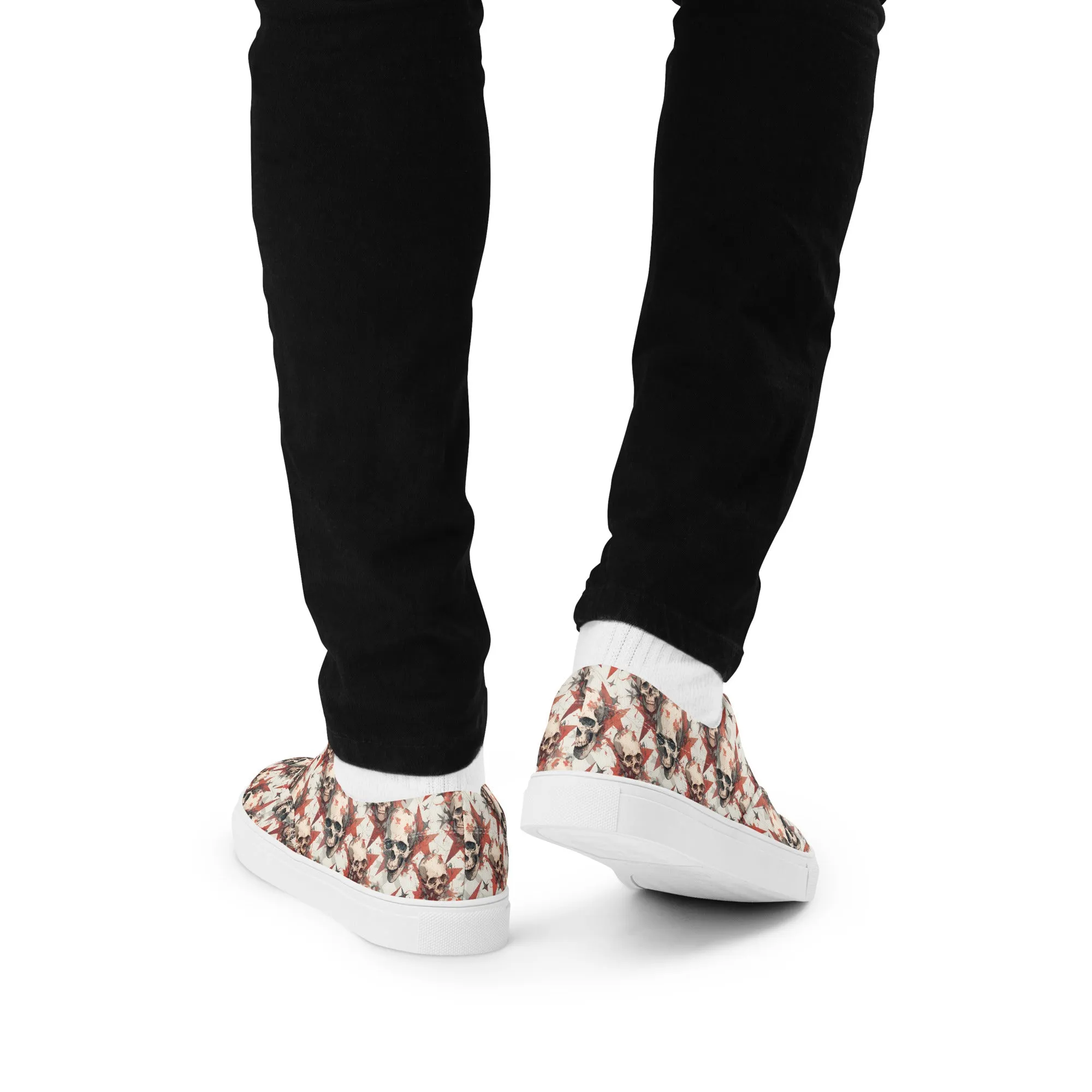 Red Star Skulls Men’s lace-up canvas shoes