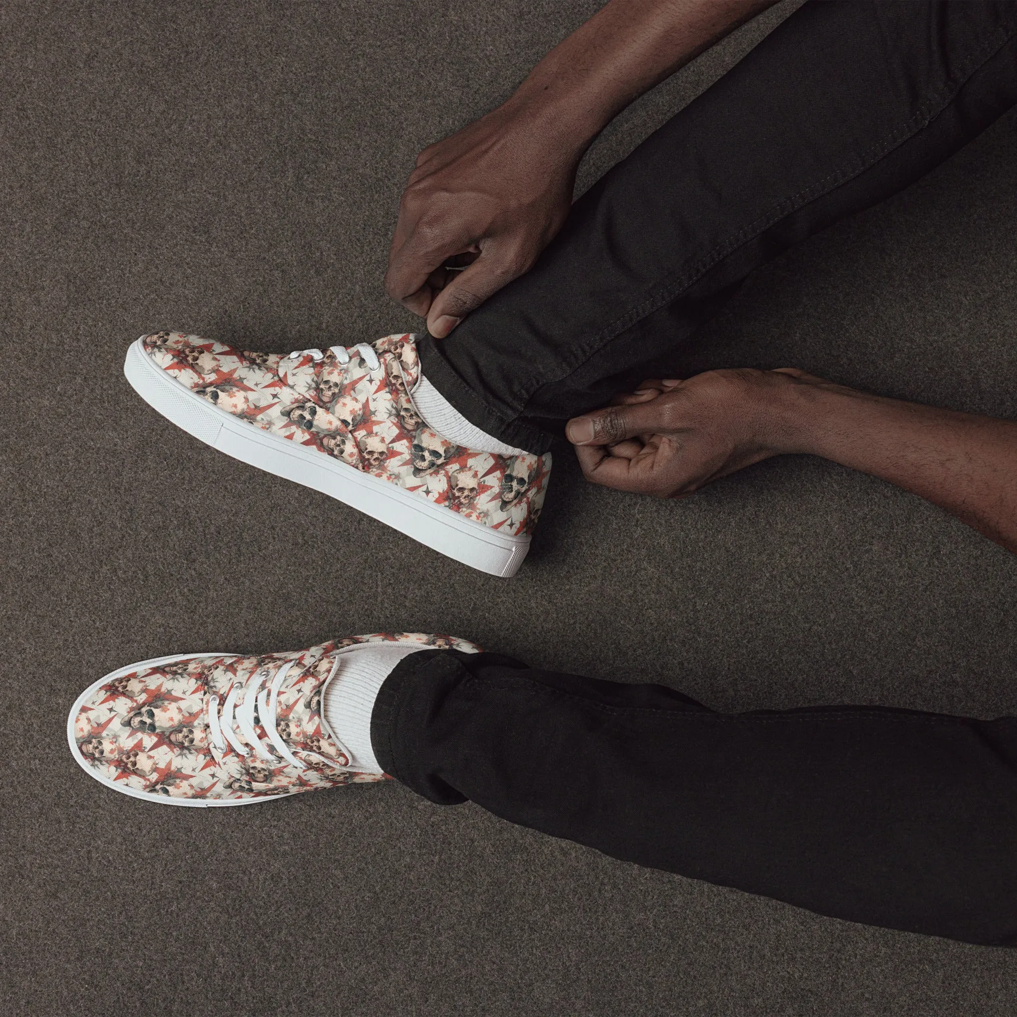 Red Star Skulls Men’s lace-up canvas shoes