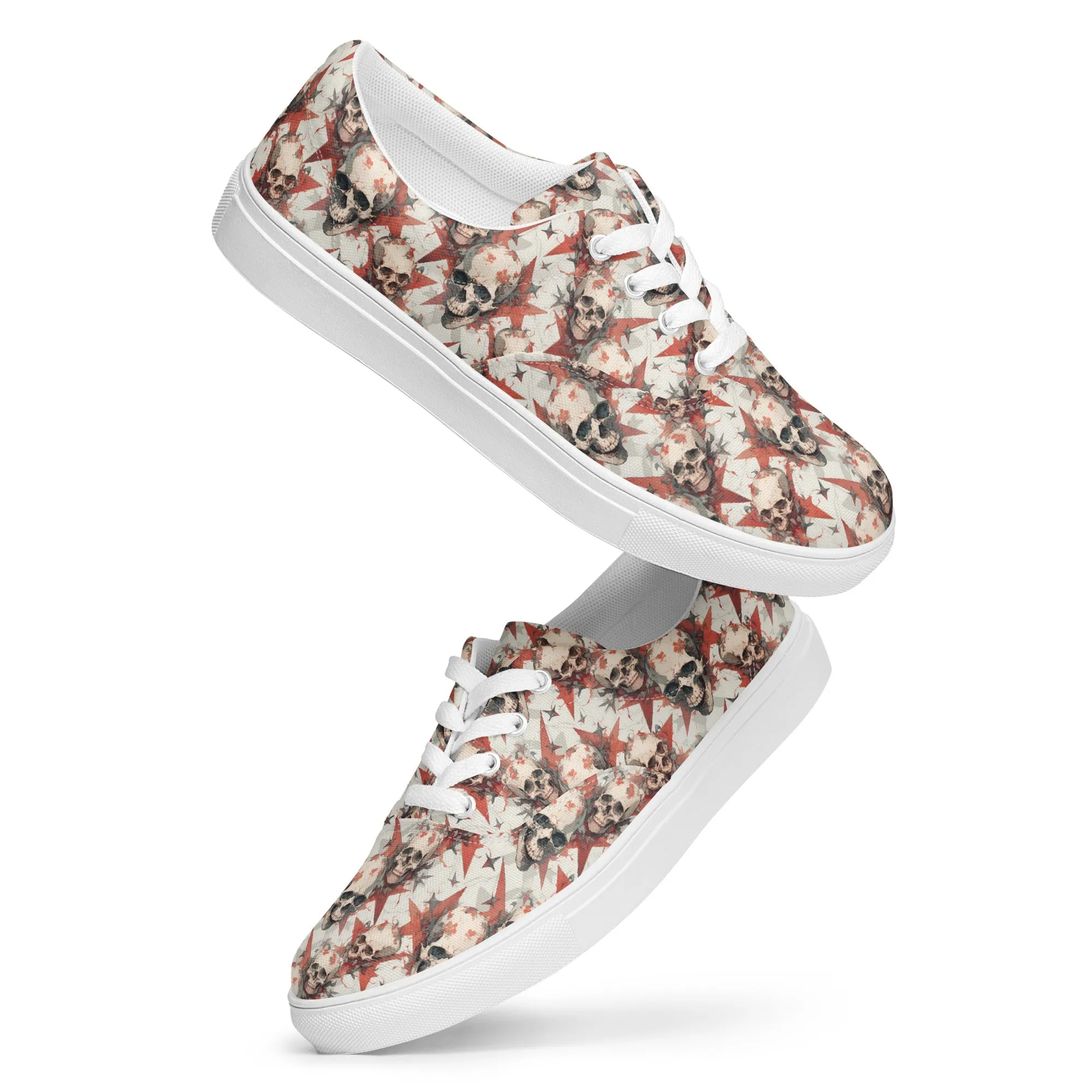 Red Star Skulls Men’s lace-up canvas shoes