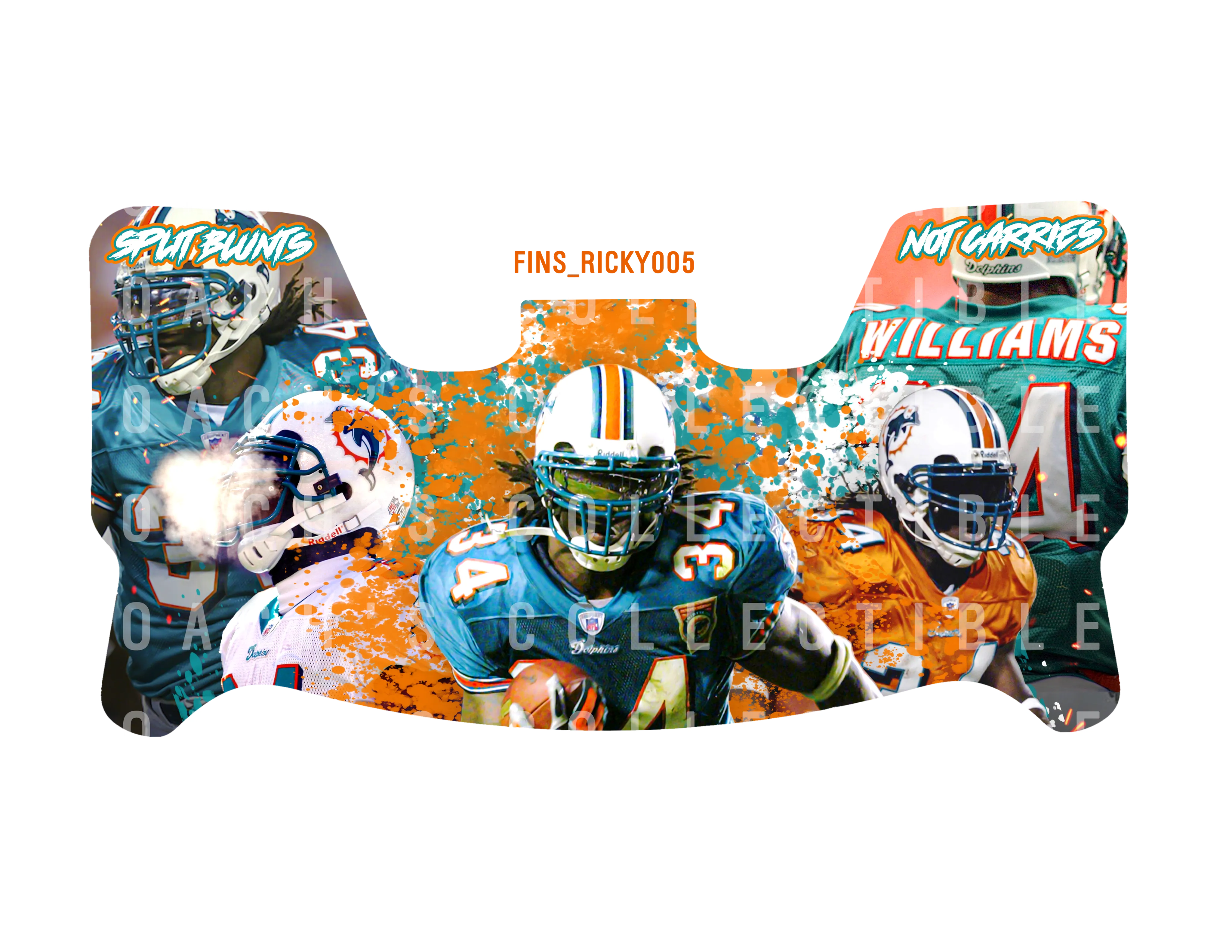 Ricky Williams Custom Visor for Any Full Size Riddell Helmet (Universal Fit) (2)