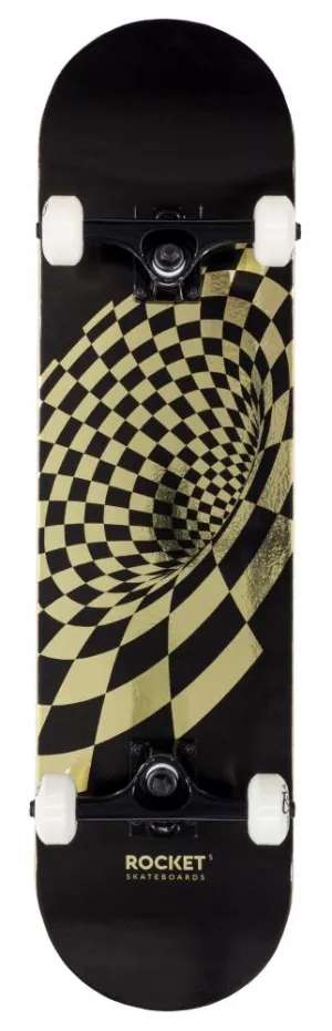 Rocket Vortex Gold Foil Complete Skateboard - 8.0"
