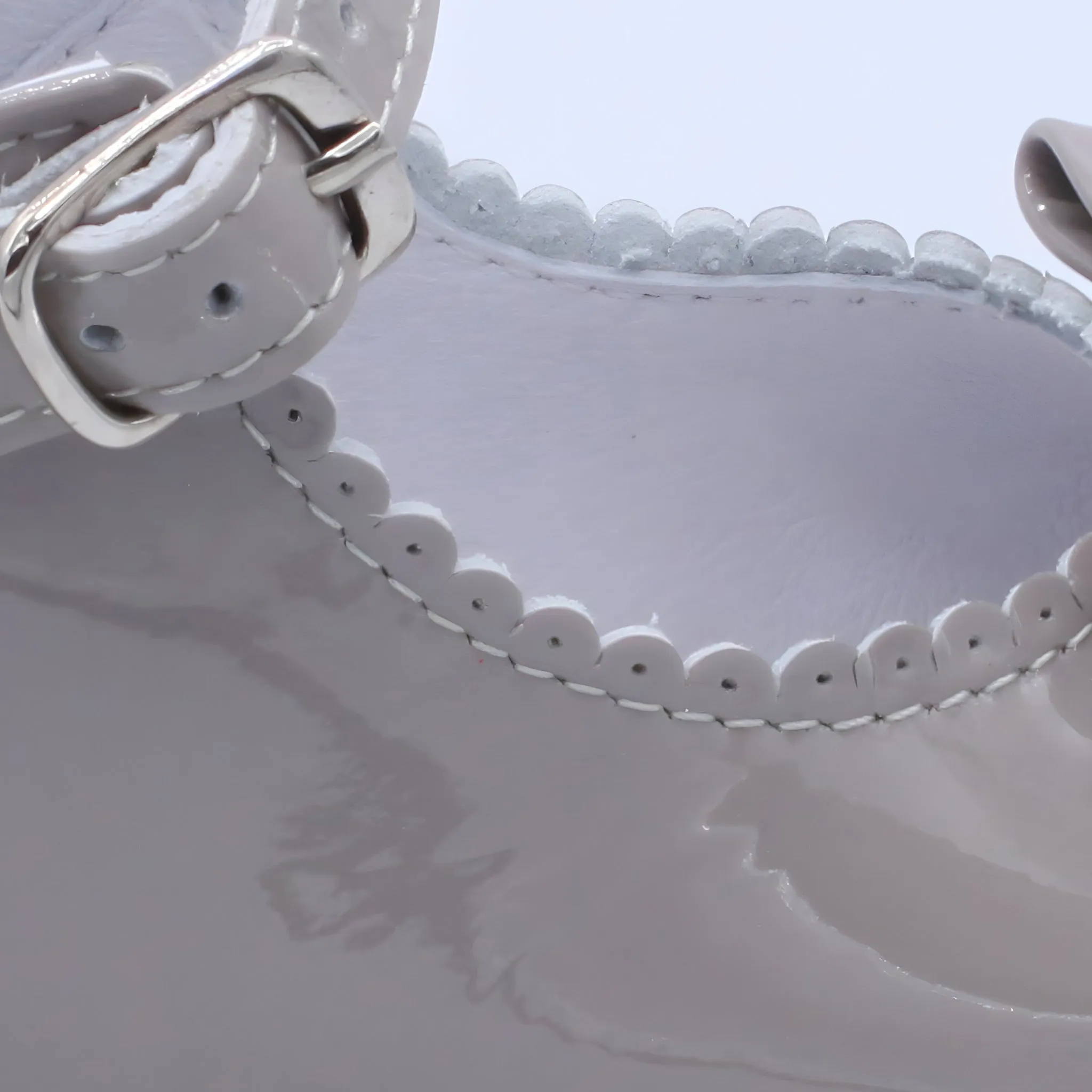'Ruby' Girls Grey Patent Ankle Strap Shoes