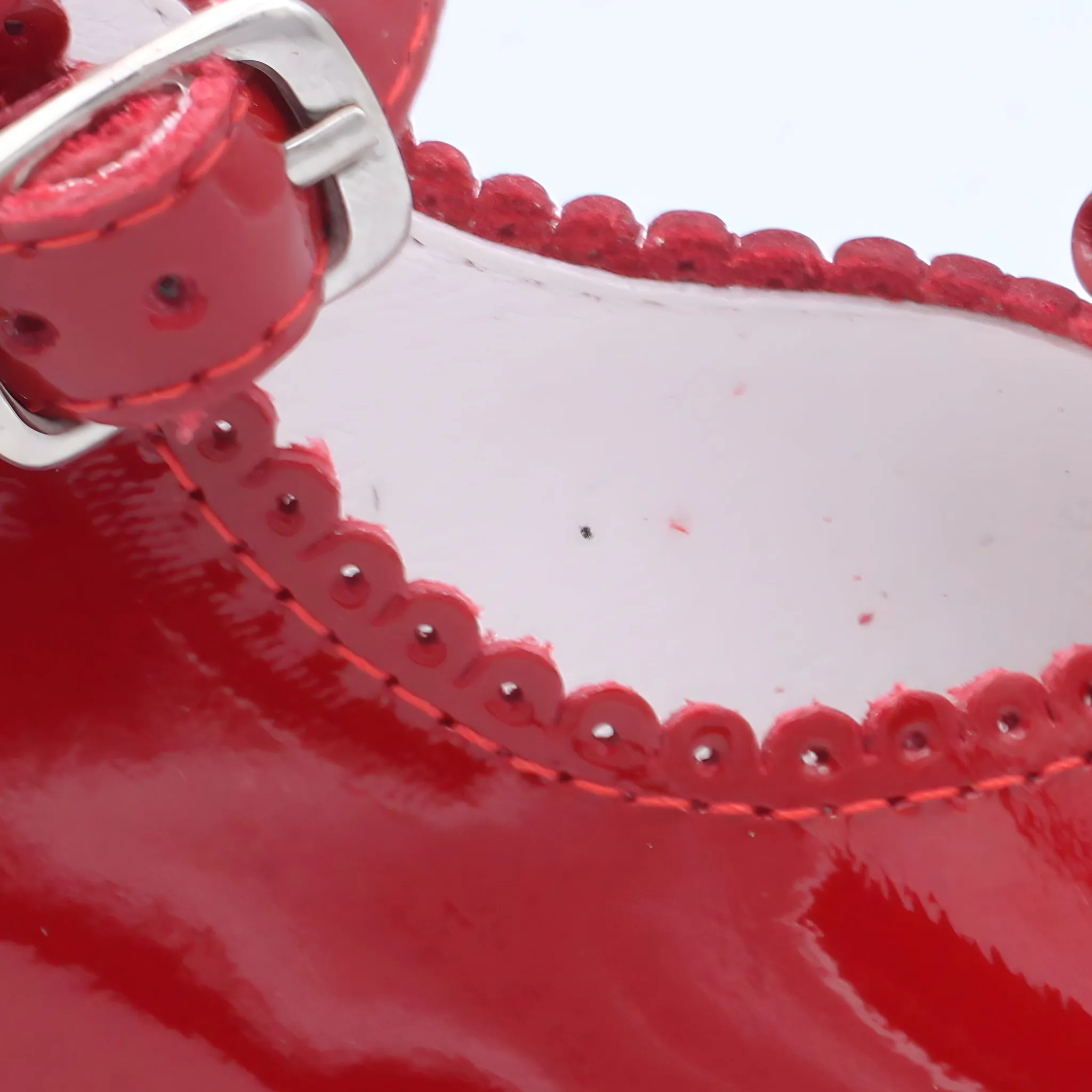 'Ruby' Girls Red Patent Ankle Strap Shoes