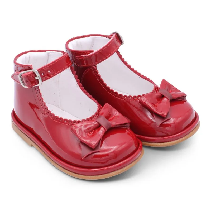 'Ruby' Girls Red Patent Ankle Strap Shoes