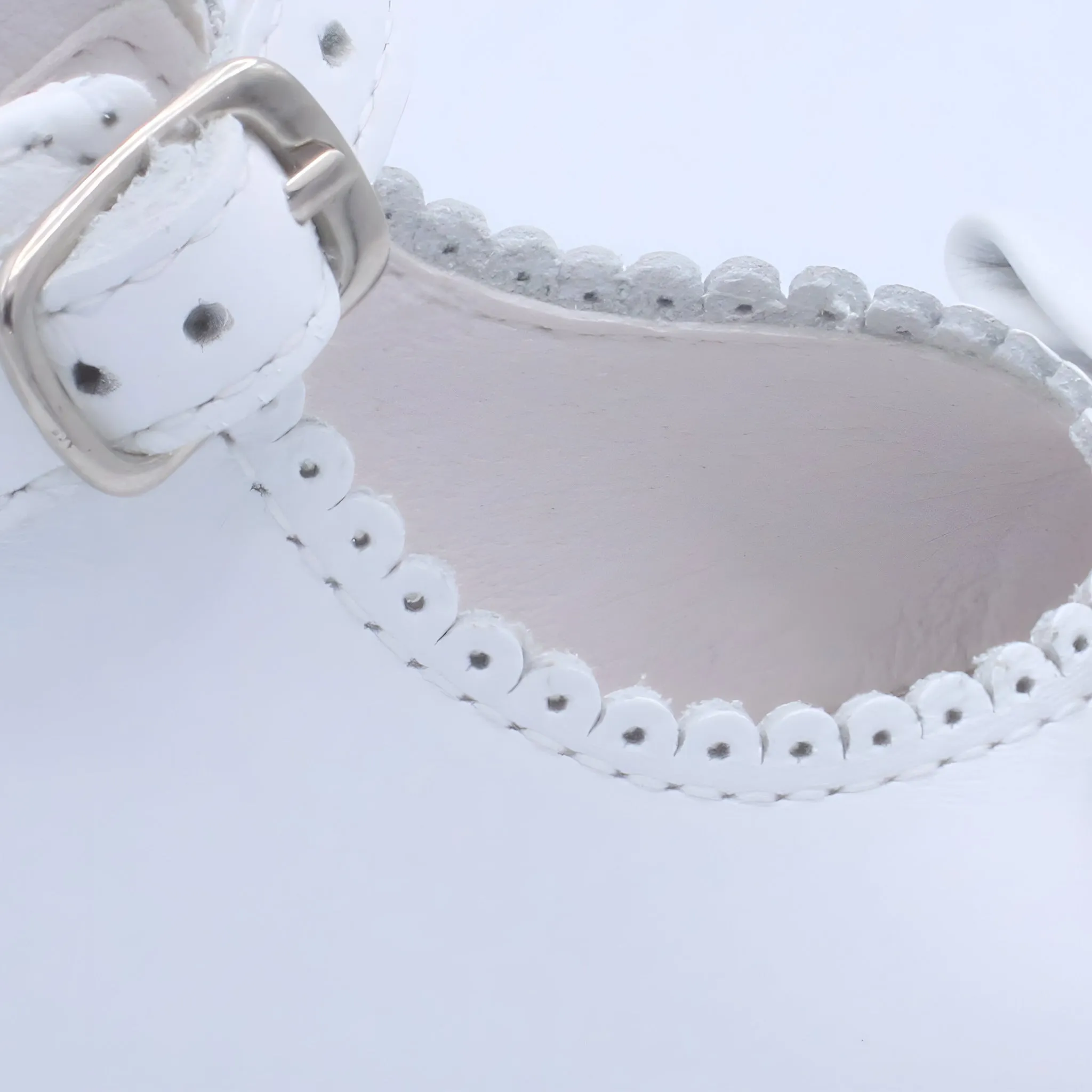 'Ruby' Girls White Leather Ankle Strap Shoes