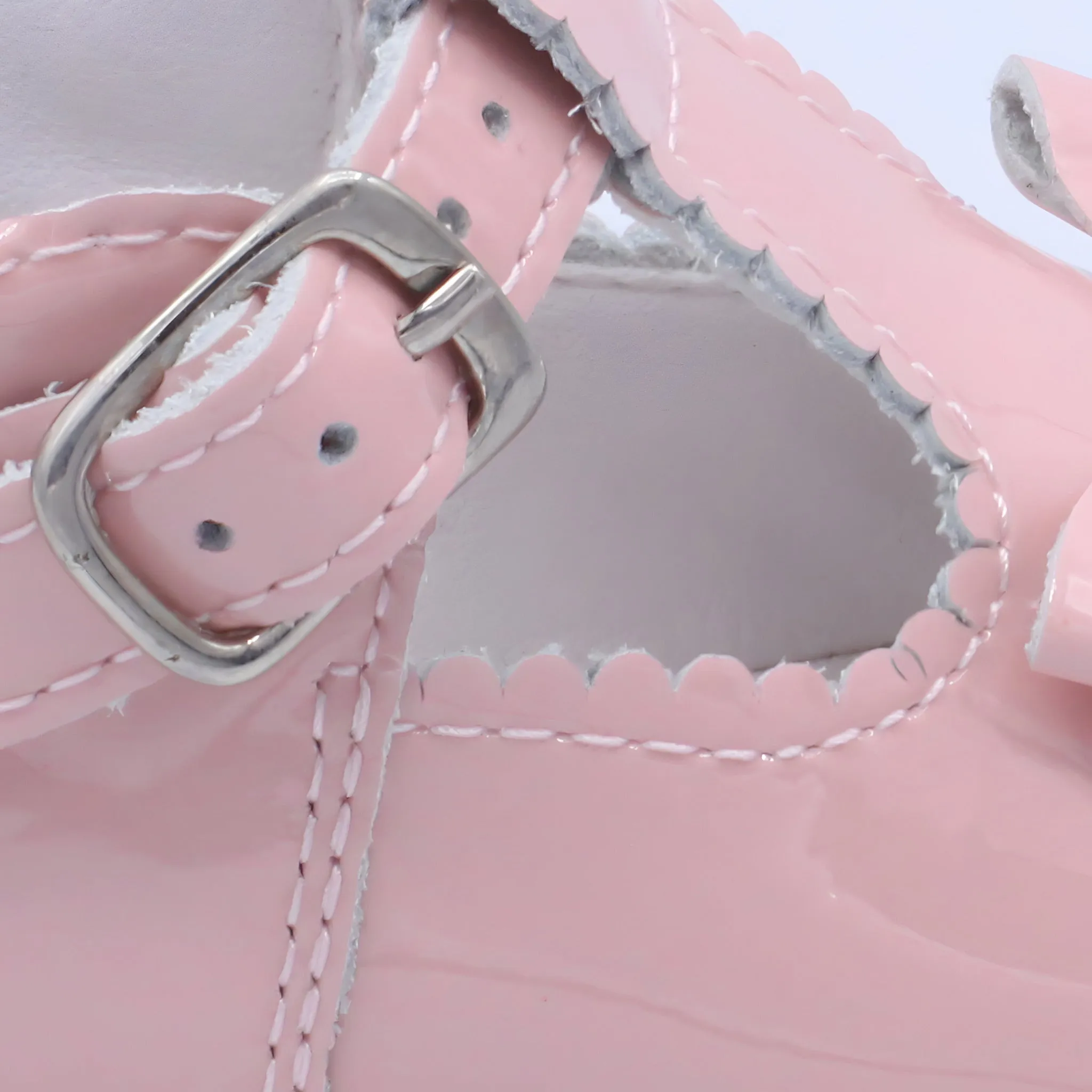 'Sabina' Girls Pink Patent T-Bar Shoes