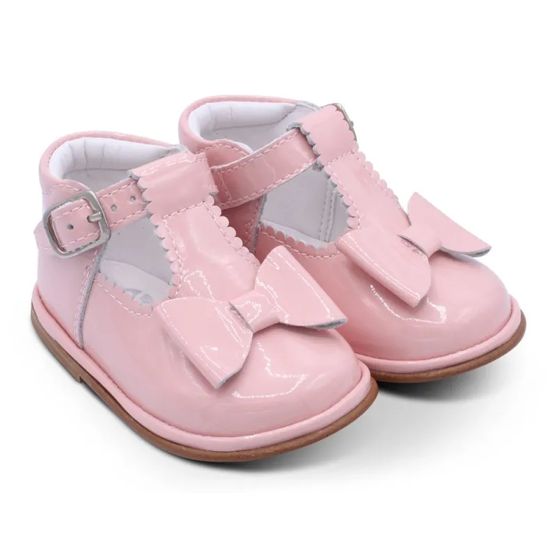 'Sabina' Girls Pink Patent T-Bar Shoes