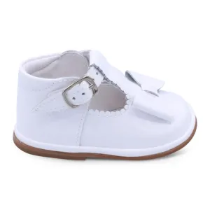 'Sabina' Girls White Patent T-Bar Shoes