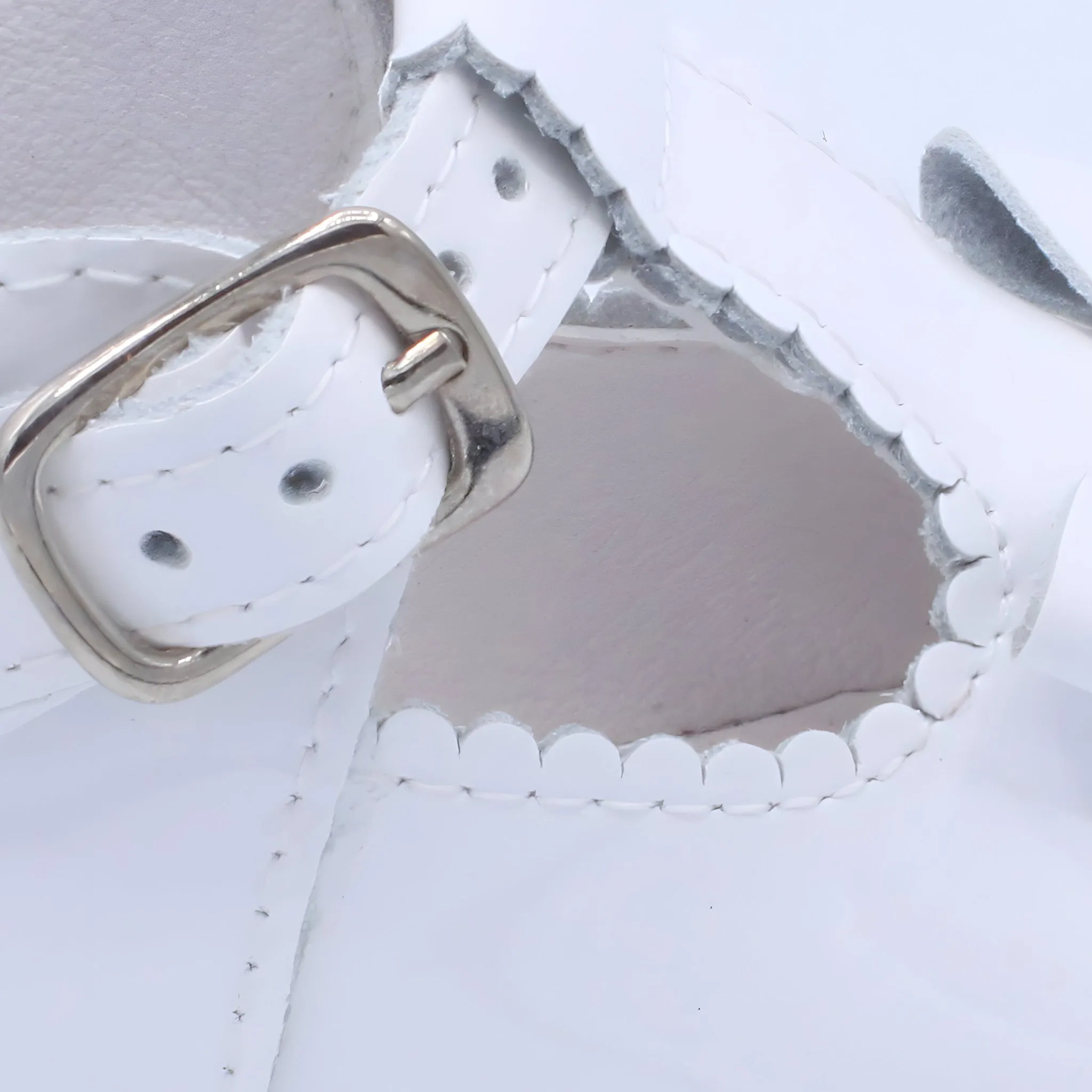 'Sabina' Girls White Patent T-Bar Shoes