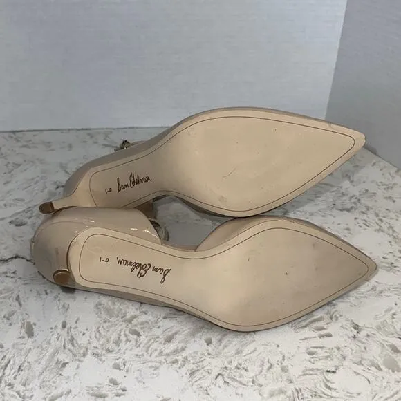 Sam Edelman Tia Nude Patent Leather Heel