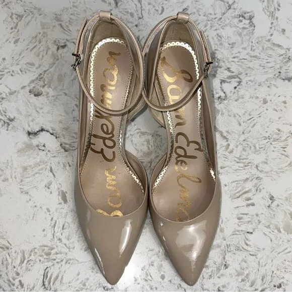 Sam Edelman Tia Nude Patent Leather Heel