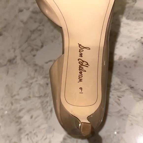 Sam Edelman Tia Nude Patent Leather Heel