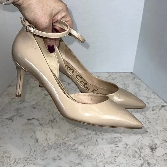 Sam Edelman Tia Nude Patent Leather Heel