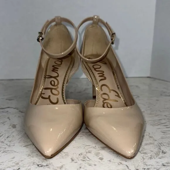 Sam Edelman Tia Nude Patent Leather Heel