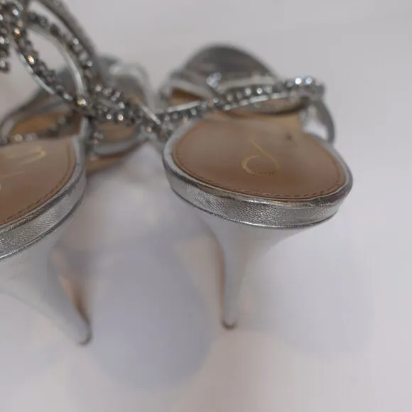 Sam Edelman Women's Granger Silver Metallic Heels Women's Size 10