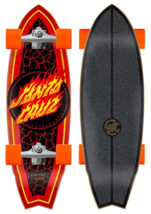 Santa Cruz x Carver Cruzer Flame Dot Shark CX Complete Surf Skate Board - 9.85"