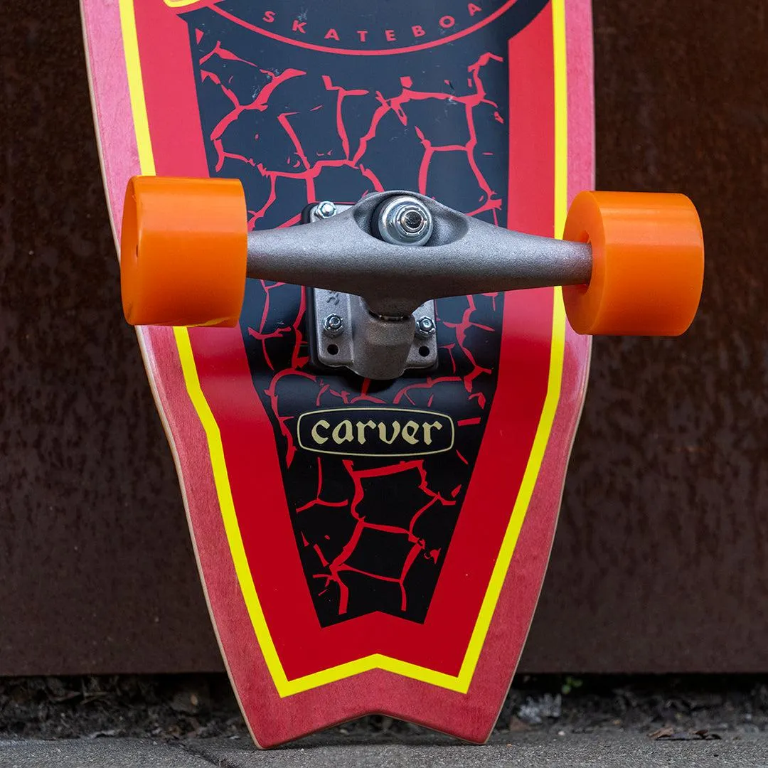 Santa Cruz x Carver Cruzer Flame Dot Shark CX Complete Surf Skate Board - 9.85"