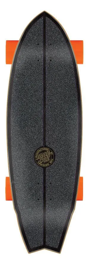 Santa Cruz x Carver Cruzer Flame Dot Shark CX Complete Surf Skate Board - 9.85"