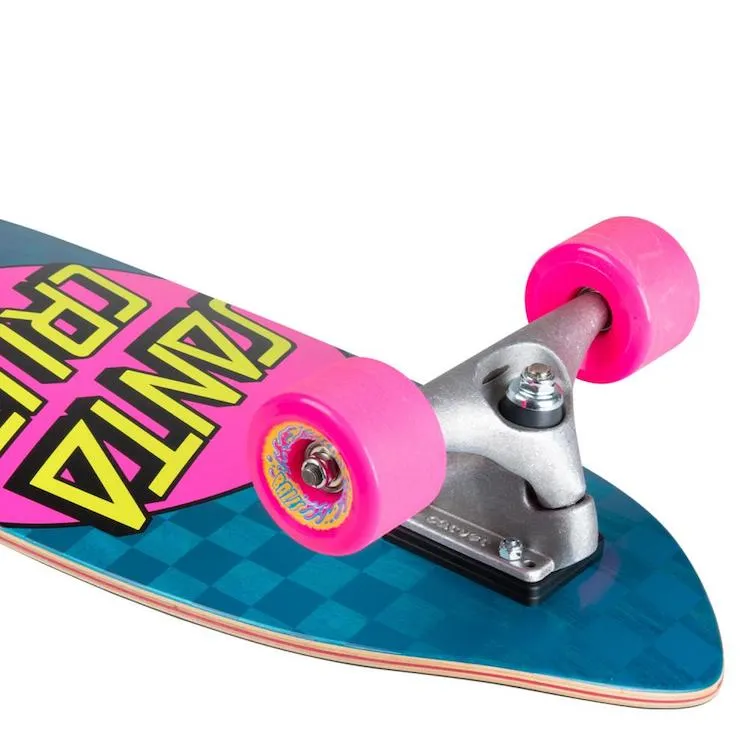 Santa Cruz X Carver Surf Skate Pink Dot Check Cut Back Complete Skateboard Cruiser 9.75" x 29.95"