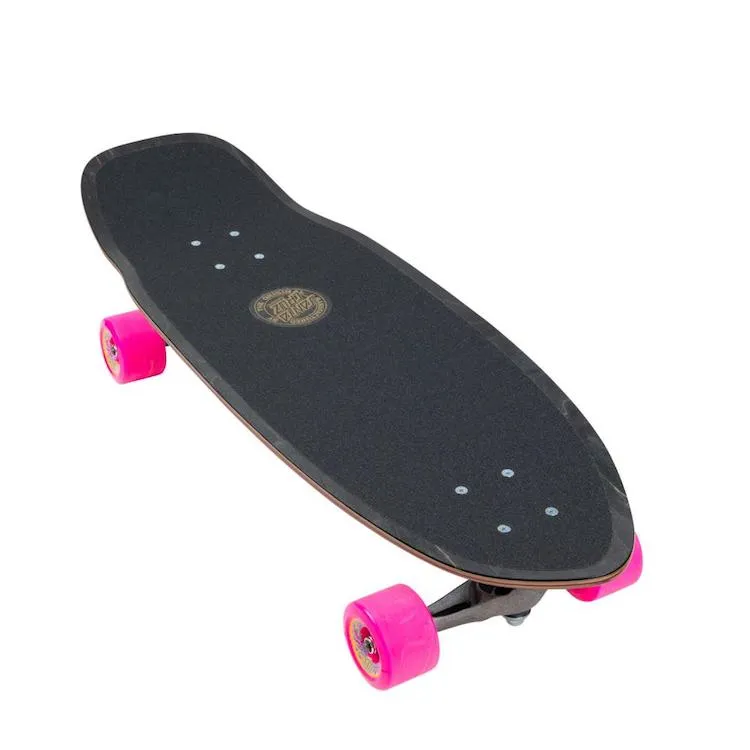 Santa Cruz X Carver Surf Skate Pink Dot Check Cut Back Complete Skateboard Cruiser 9.75" x 29.95"