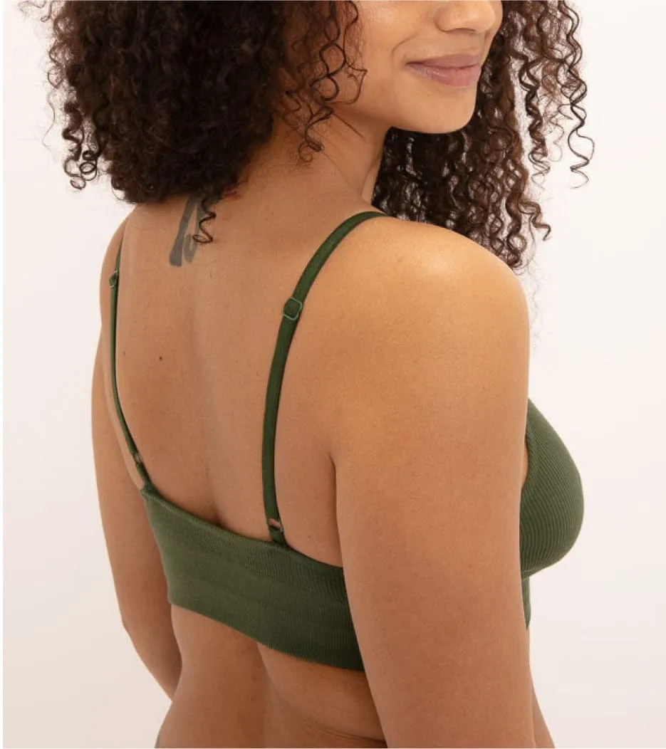 Seamless Ribbed bra - Green