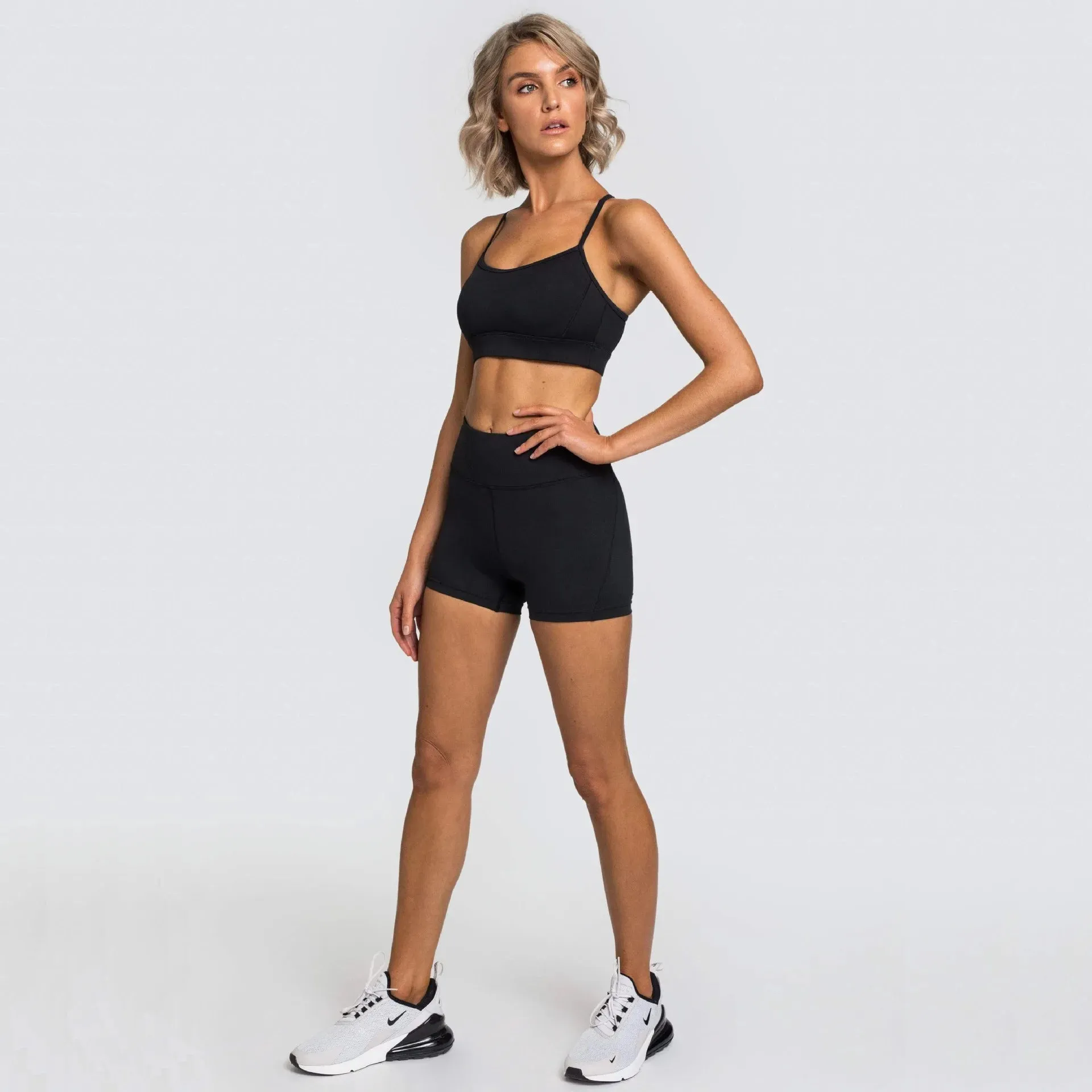 Seamless Yoga Two-piece Set Running Bra Shorts Sports Underwear Beauty Back Fitness Gym 2-piece Short Suit