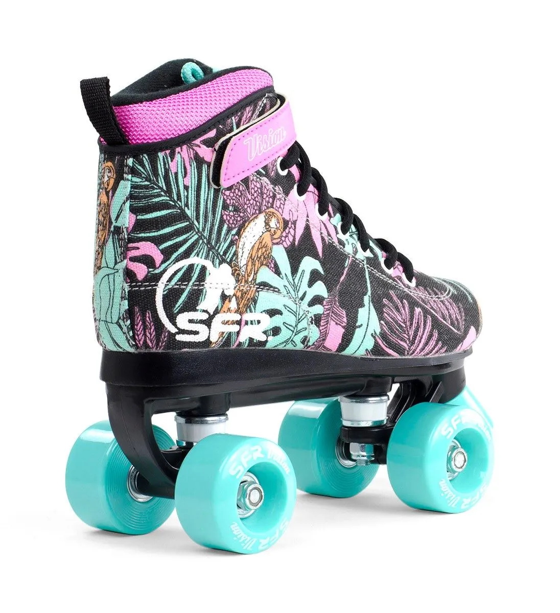 SFR Vision Canvas Children's Quad Skates - Black Floral