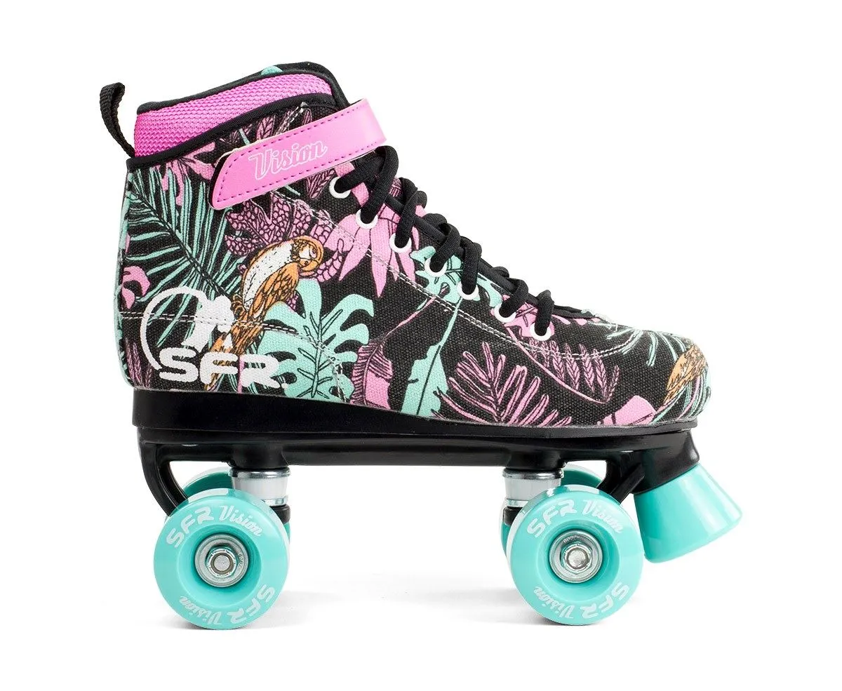 SFR Vision Canvas Children's Quad Skates - Black Floral