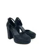 Silent D - Addie Heel (Black Jeweled)