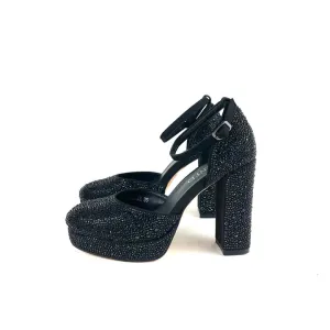 Silent D - Addie Heel (Black Jeweled)