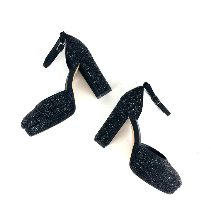 Silent D - Addie Heel (Black Jeweled)