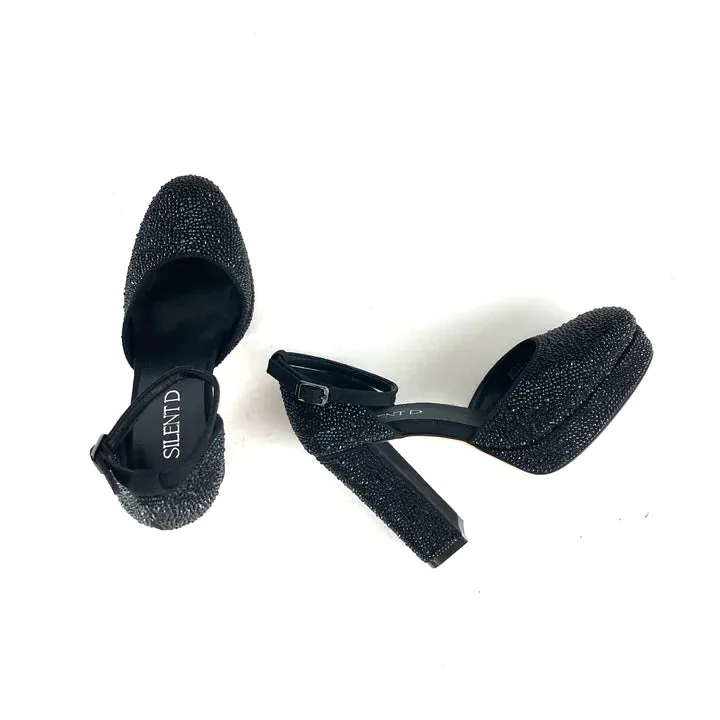 Silent D - Addie Heel (Black Jeweled)