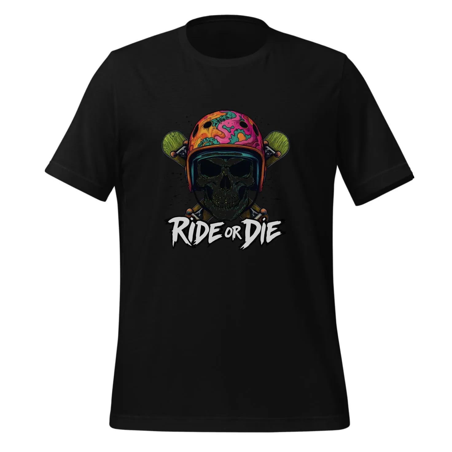 Skull Ride or Die Skateboard Design | Classic T-Shirt (Unisex)
