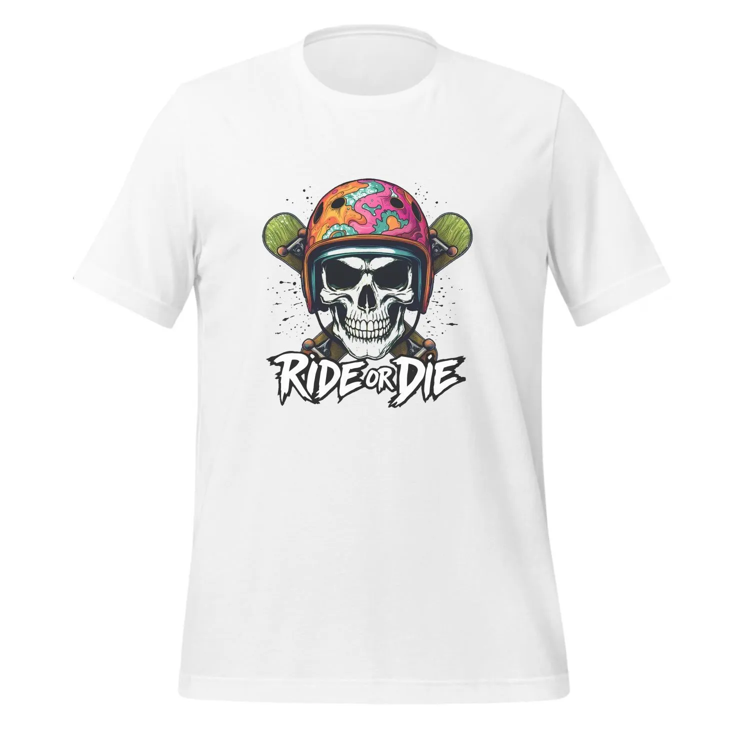 Skull Ride or Die Skateboard Design | Classic T-Shirt (Unisex)