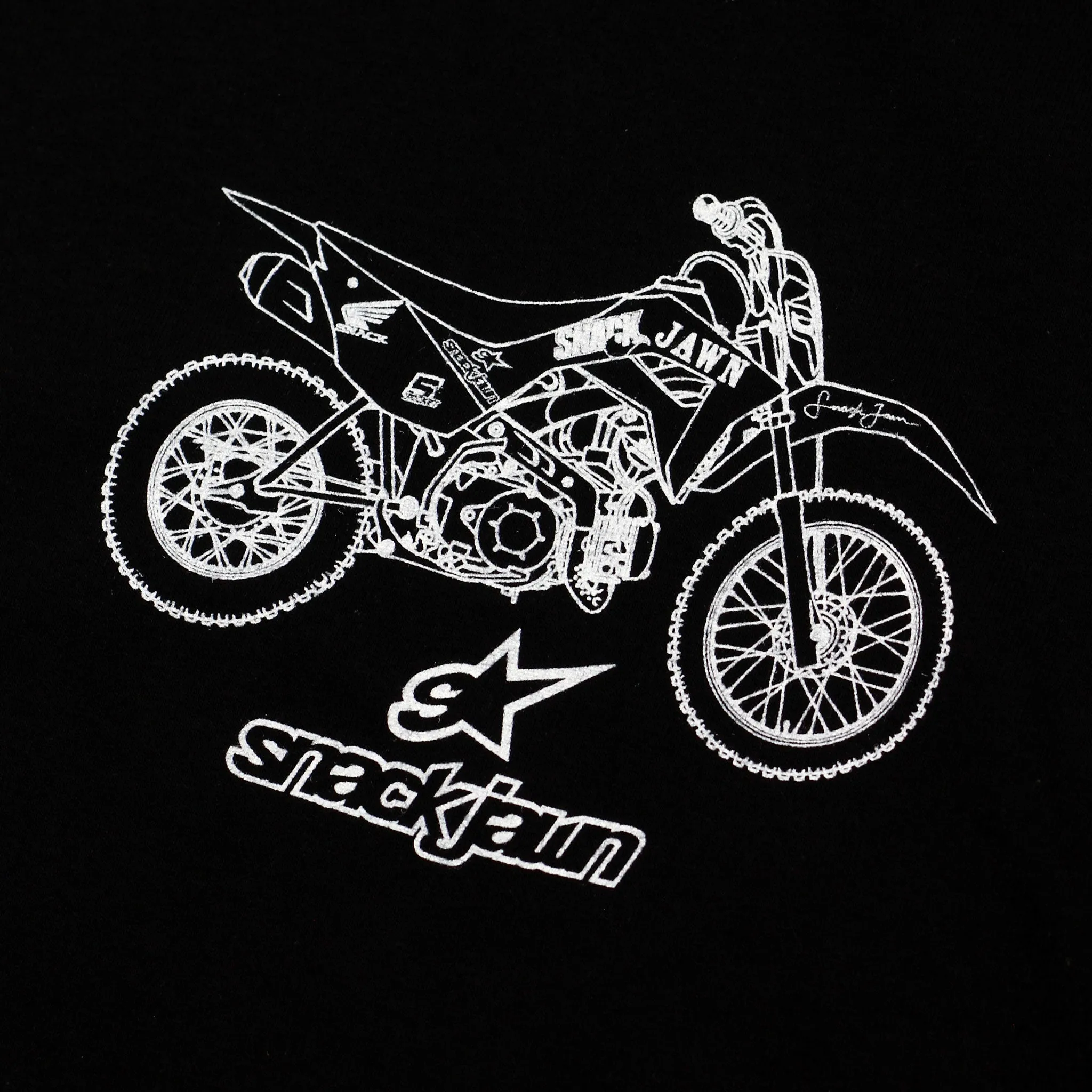 SNACK JAWN PIT BIKE TEE - BLACK