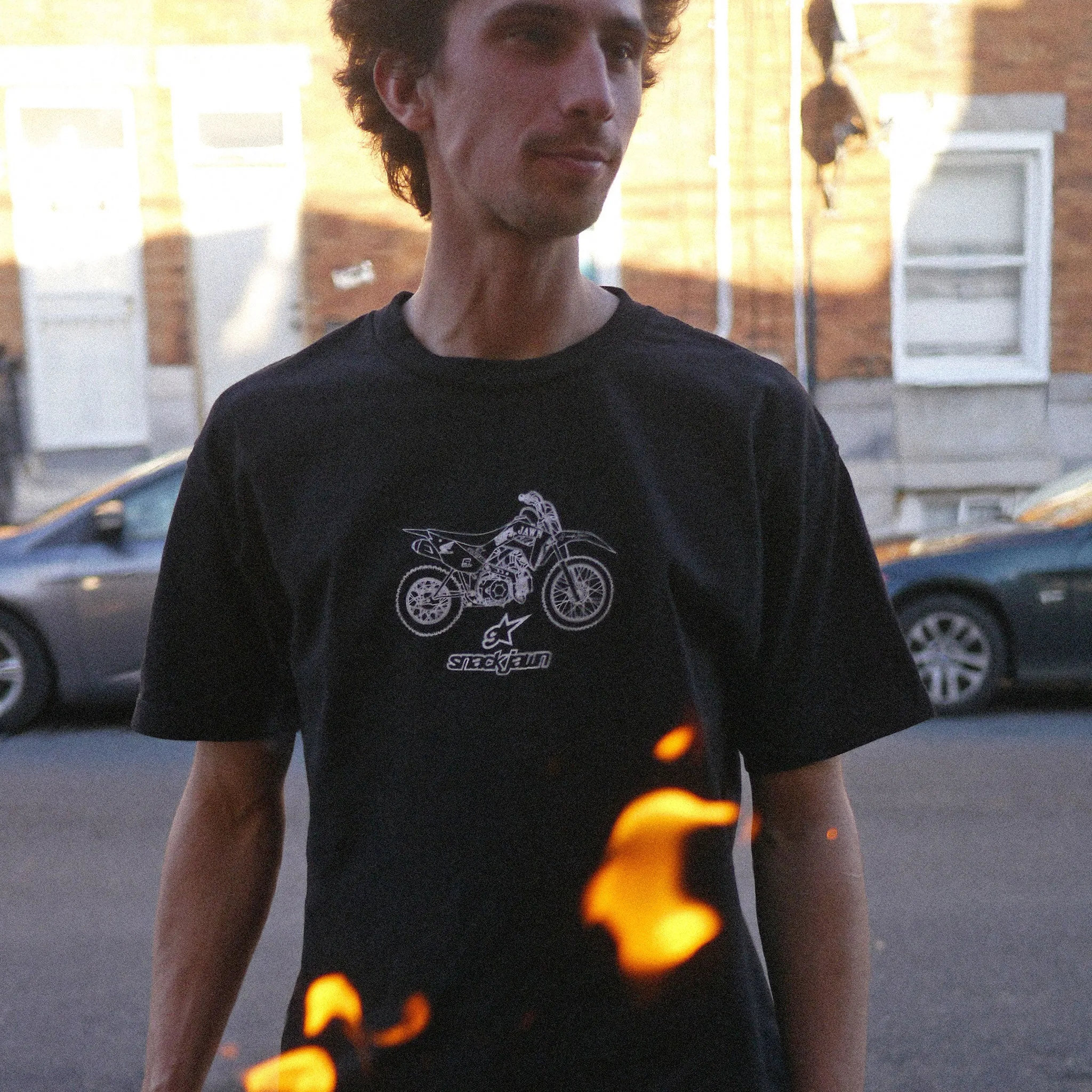 SNACK JAWN PIT BIKE TEE - BLACK