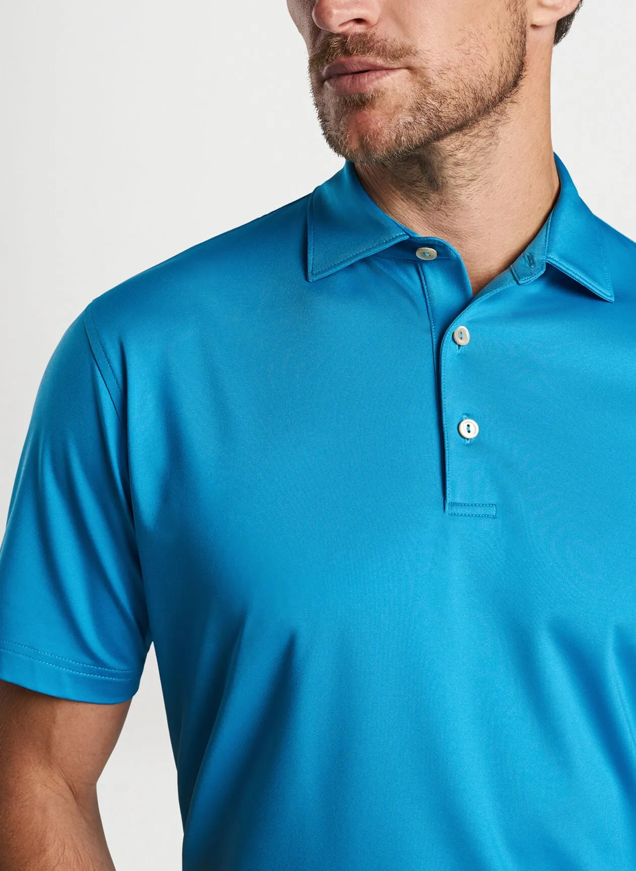 Solid Performance Jersey Polo (Jasper Blue)