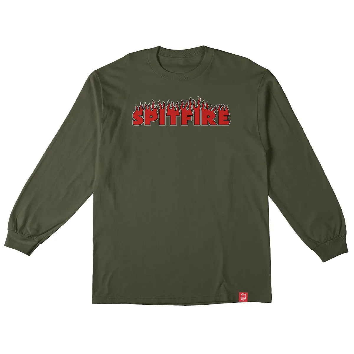Spitfire - Demonseed Script Youth L/S Tee Forest Green