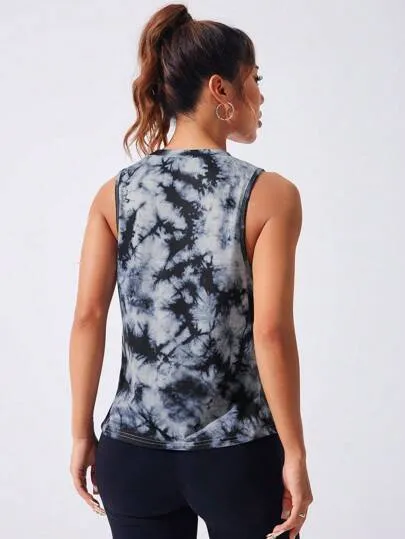 Sport Studio Crew Neck Sleeveless Letter Print Casual Sporty Tank Top