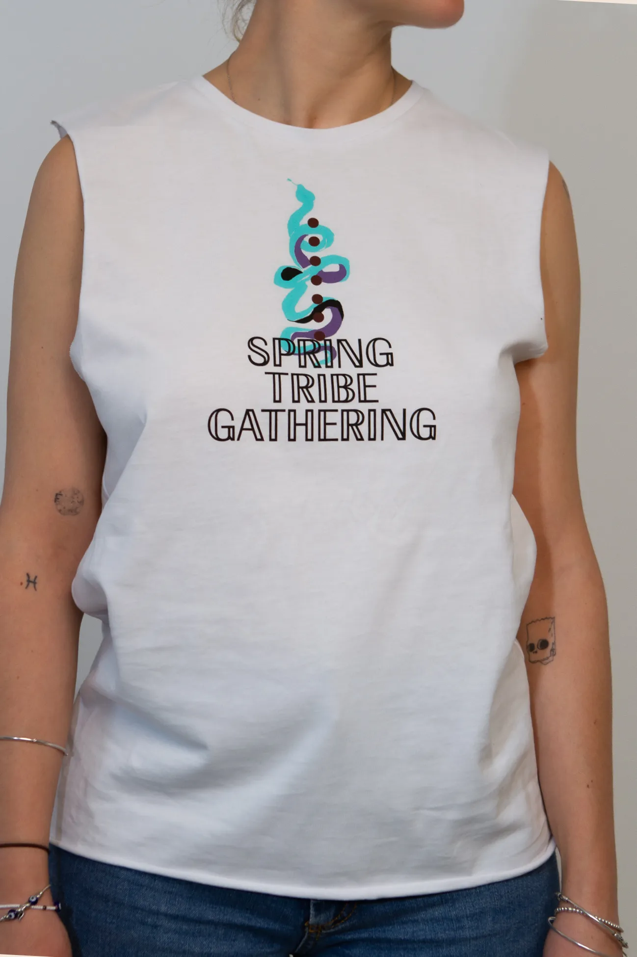 Spring Tribe Tank Top - White
