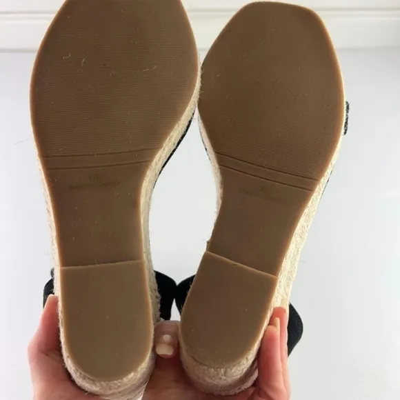 Steve Madden  Sunty Wedge Sandal womens size 10 Blank Ankle Strap Studs