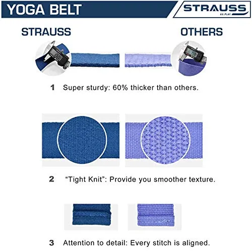 Strauss Yoga Belt, 8 Feet, (Blue)