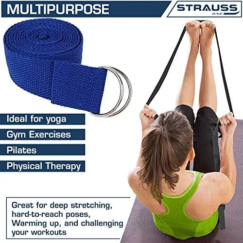 Strauss Yoga Belt, 8 Feet, (Blue)